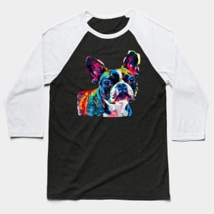 Boston Terrier Colorfull Pop Art Design For Dog Onwer Baseball T-Shirt
